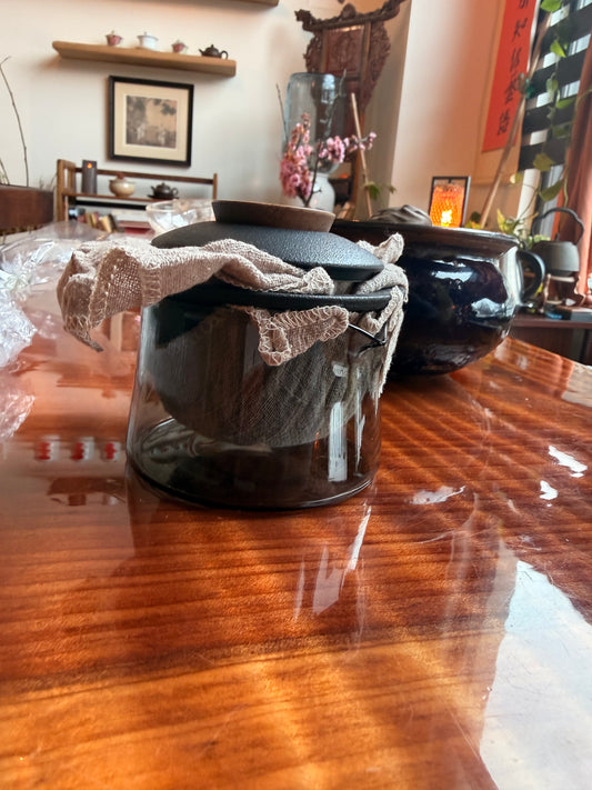 Dark glass travel gaiwan
